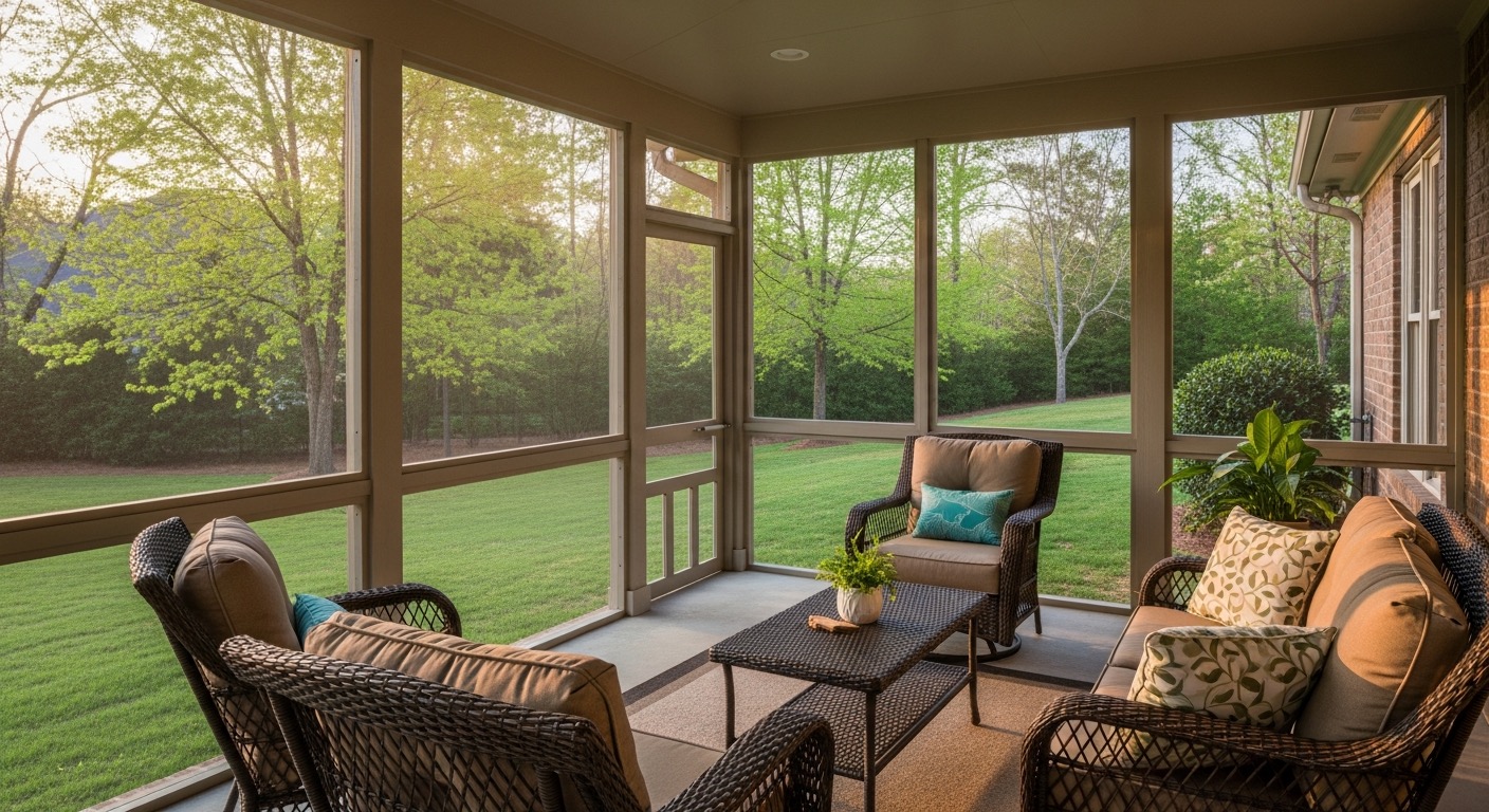 Bright sunroom with outdoor views